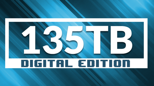 Retro gaming collection 135TB digital edition logo on blue abstract background